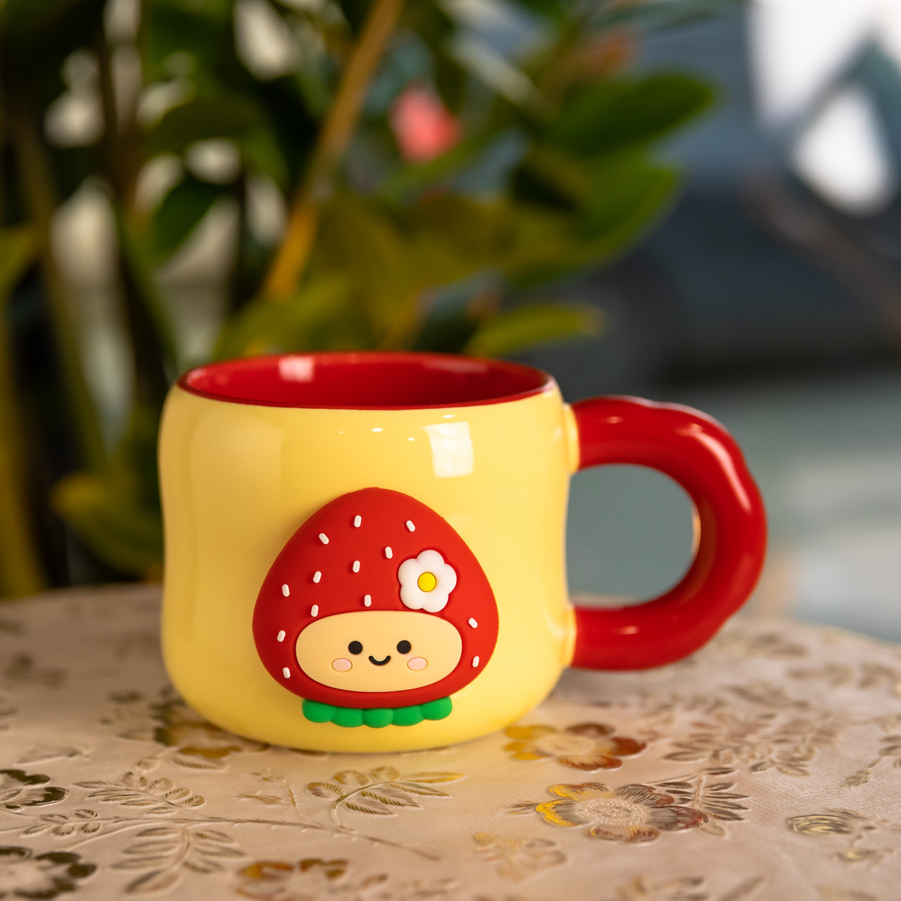 Кубок порцелянова з магнітом Поулиниця 400 (мл) подарункова кружка прикольна чашка для дітей на подарунок Жовтий з червоним FM-53A