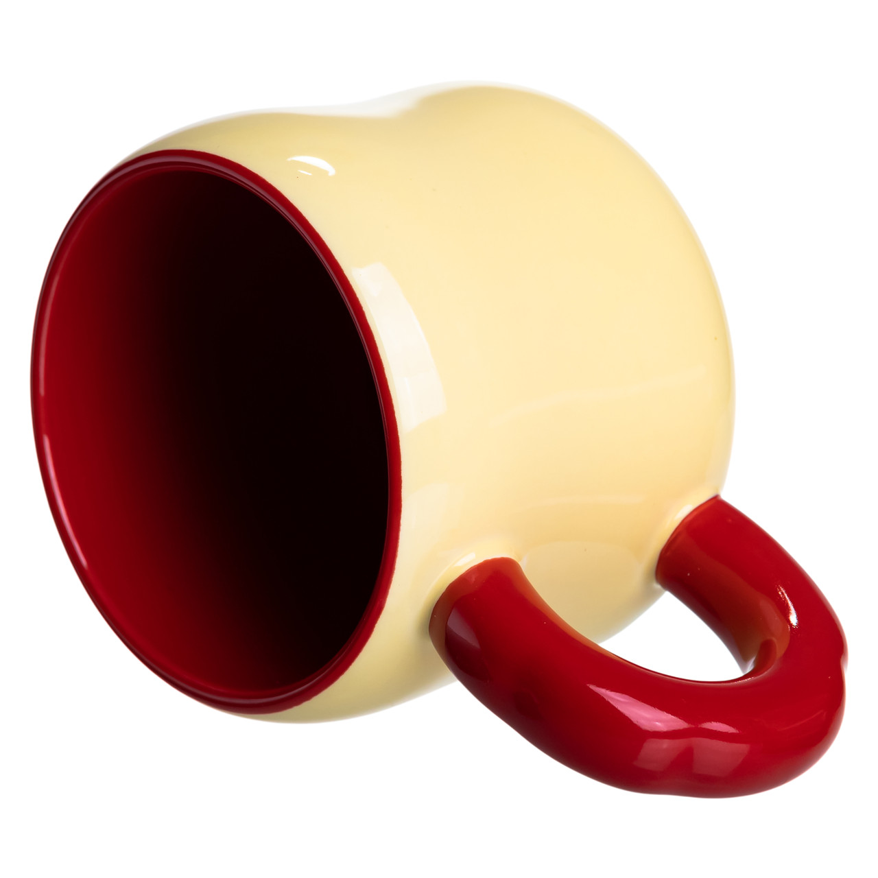 Кубок порцелянова з магнітом Поулиниця 400 (мл) подарункова кружка прикольна чашка для дітей на подарунок Жовтий з червоним FM-53A