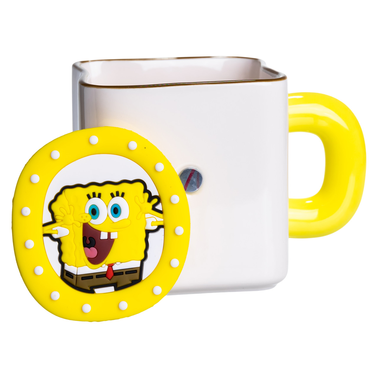 Порцелянова чашка "Губка Боб" з магнітним декором 500 мл, Кружка дитяча чашка із порцеляни на подарунок FM-12Y