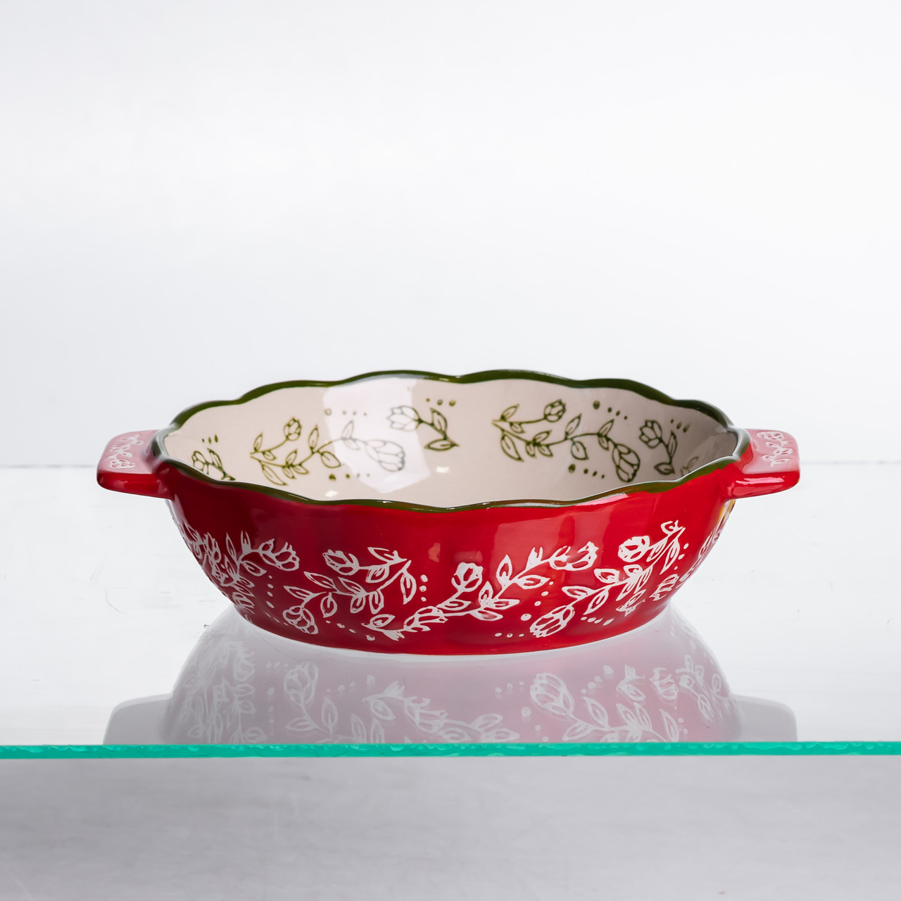 Форма для запікання Vintage Ø17 (см) кругла форма для випікання в духовці з ручками Червона HM04-05