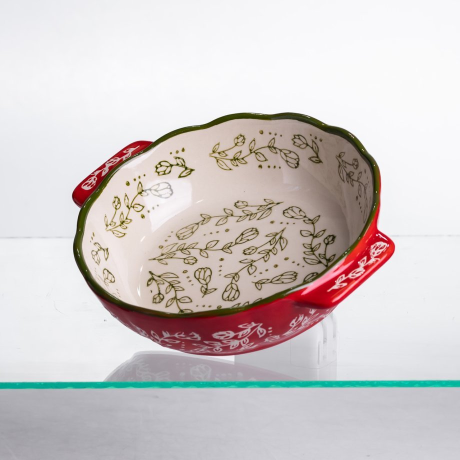 Форма для запікання Vintage Ø17 (см) кругла форма для випікання в духовці з ручками Червона HM04-05