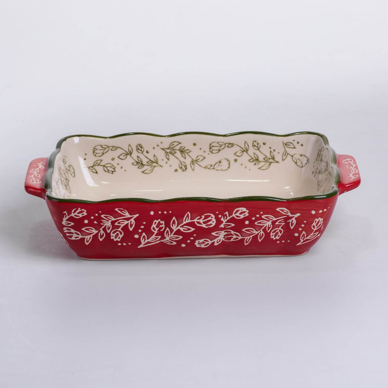 Форма для випікання Vintage 23×14×5 (см) прямокутна форма для випікання в духовці з ручками Червона HM05-09