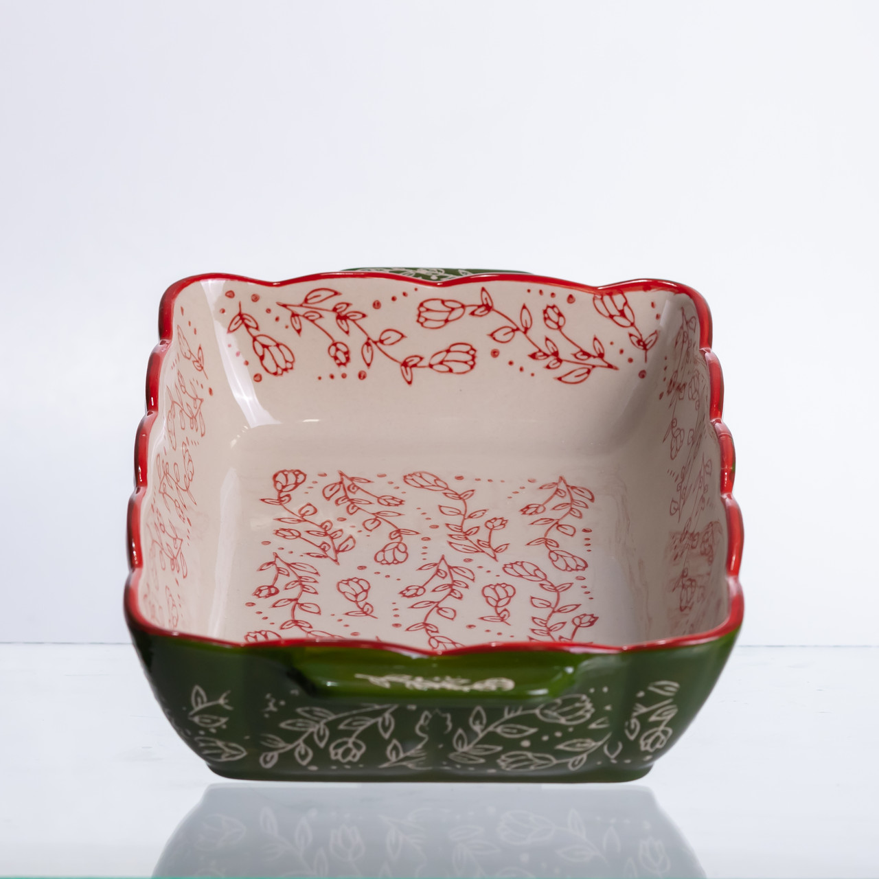 Форма для випікання Vintage 28×17×5 (см) прямокутна форма для випікання в духовці з ручками Зеленая HM05-10