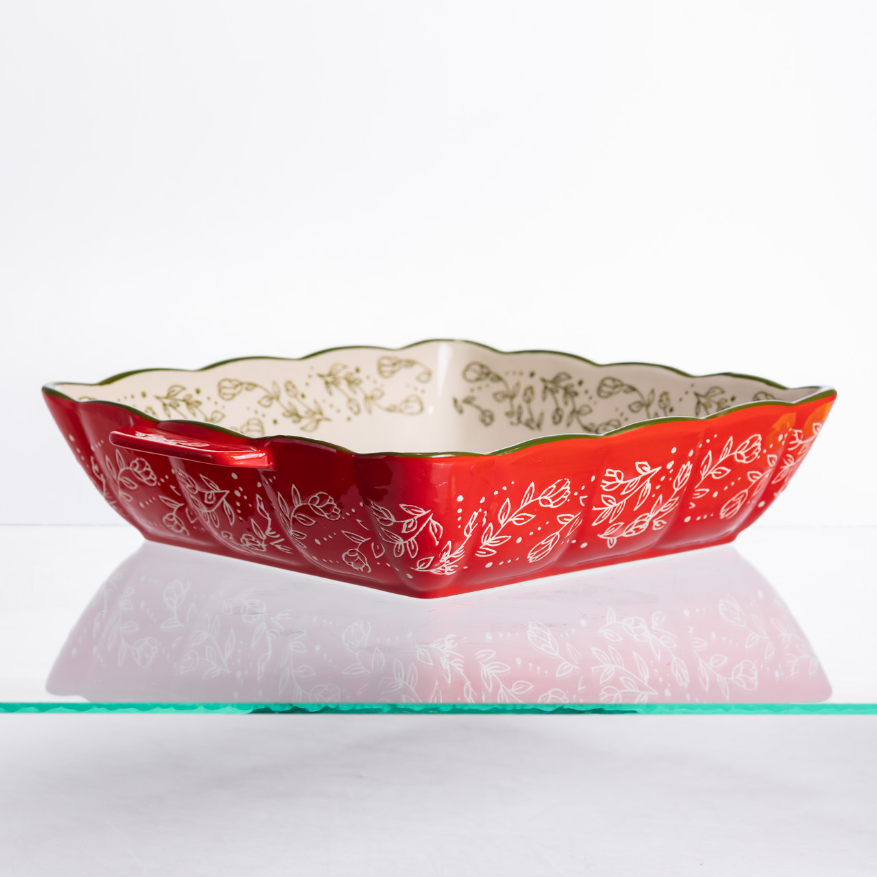 Форма для запікання Vintage 28×24×6 (см) квадратна форма для випікання в духовці з ручками Червона HM04-15