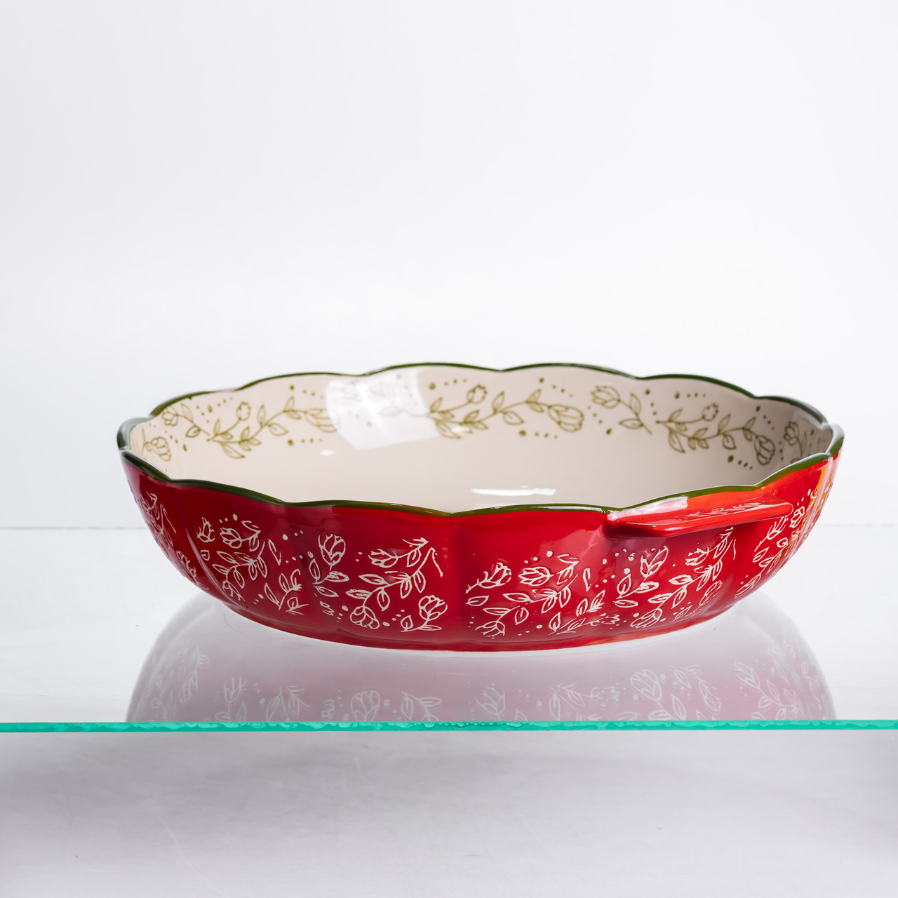 Форма для запікання Vintage Ø30 (см) кругла форма для випікання в духовці з ручками Червона HM04-08