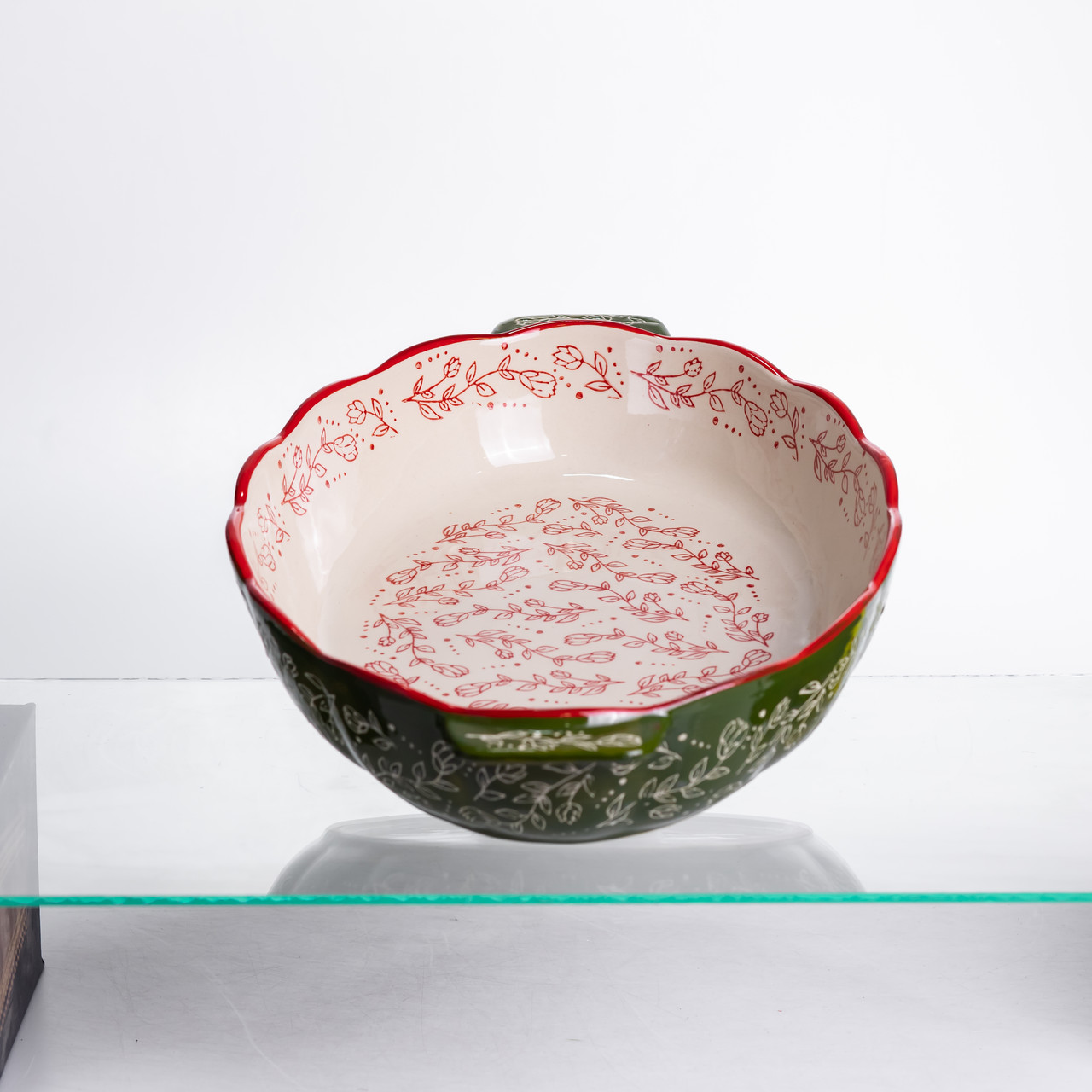 Форма для запікання Vintage 40×25×6.5 (см) овальна з ручками Зелена HM05-04