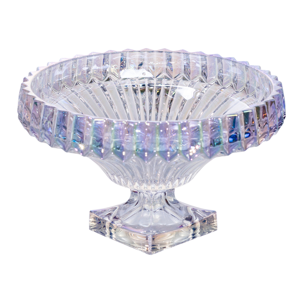 Фруктовниця скляна на ніжці Ø29 (см) кругла ваза для фруктів цукерниця Прозорий HP-19-150RB