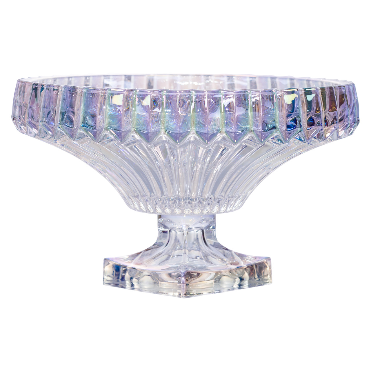 Фруктовниця скляна на ніжці Ø29 (см) кругла ваза для фруктів цукерниця Прозорий HP-19-150RB