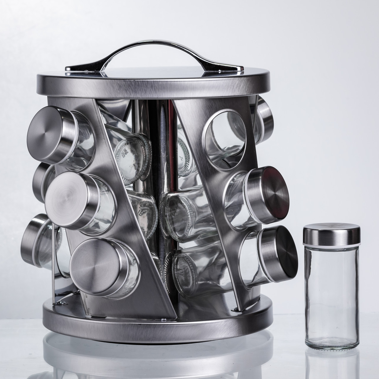 Карусель для спецій 12 баночок по 100 мл, хром HP-1368
