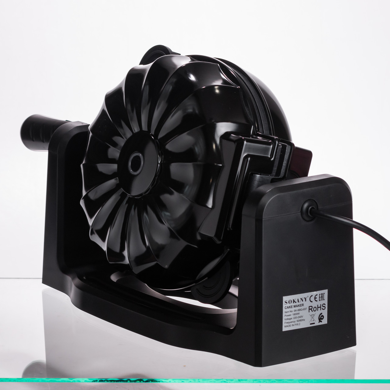 Кексниця електрична 1800 Вт з антипригарним покриттям 37×17×18 (см) Чорна SK-BBQ-837