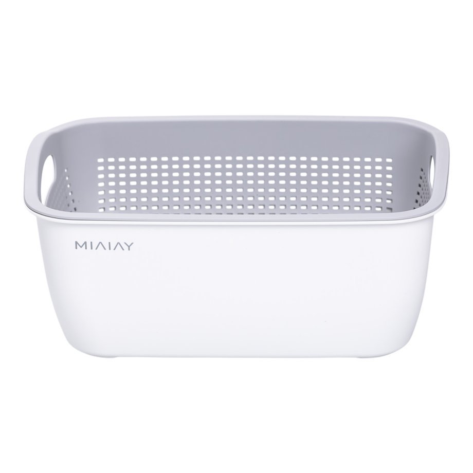 Кошик-друшлак 2 в 1 для миття овочів, фруктів і зелені 29,5×21×11 (см) Білий HP-45-6W
