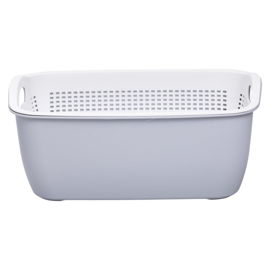 Кошик-друшлак 2 в 1 для миття овочів, фруктів і зелені 32×23×13 (см) Сірий HP-45-5G