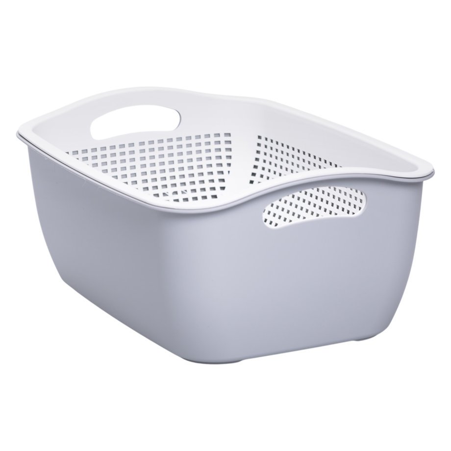 Кошик-друшлак 2 в 1 для миття овочів, фруктів і зелені 32×23×13 (см) Сірий HP-45-5G
