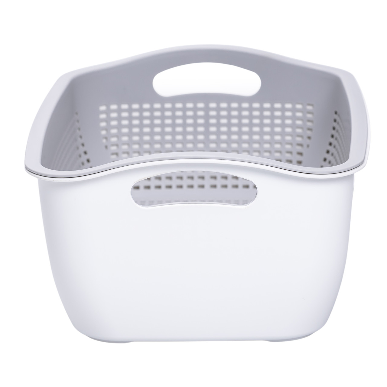 Кошик-друшлак 2 в 1 для миття овочів, фруктів і зелені 29,5×21×11 (см) Сірий HP-45-6G