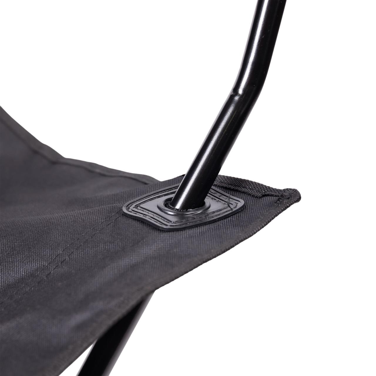 Крісло розкладне туристичне 50х80х80 см з підстаканником Чорне SJ-0014B