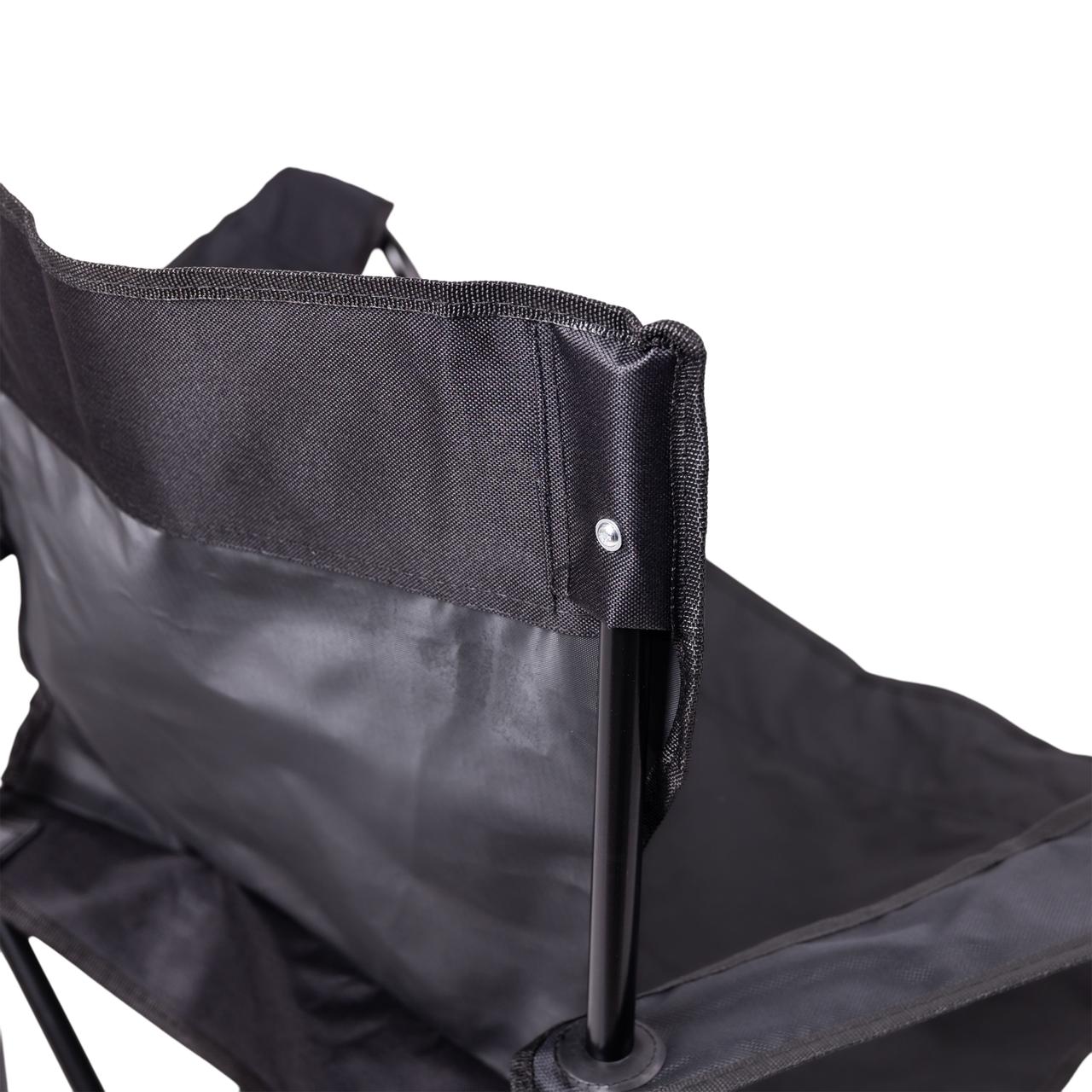 Крісло розкладне туристичне 50х80х80 см з підстаканником Чорне SJ-0014B