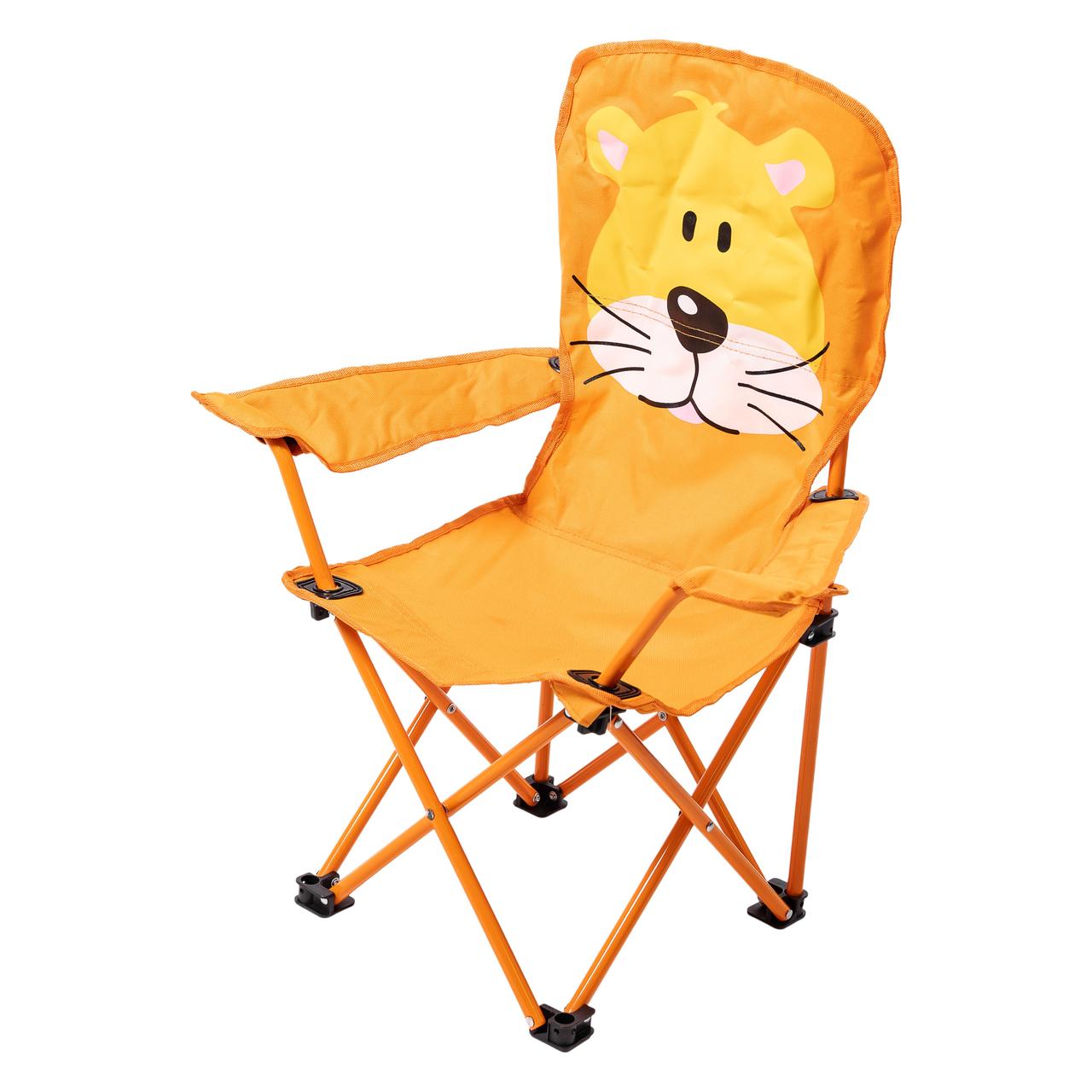 Крісло туристичне для дитини 34х58х65 см з підстаканником Помаранчевий SJ-0065O