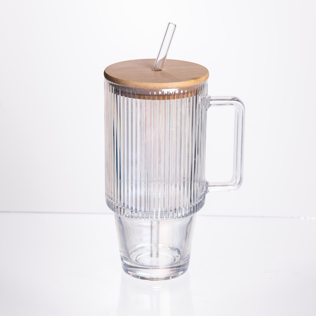 Кружка скляна з кришкою і трубочкою 750 (мл) HP-19-49