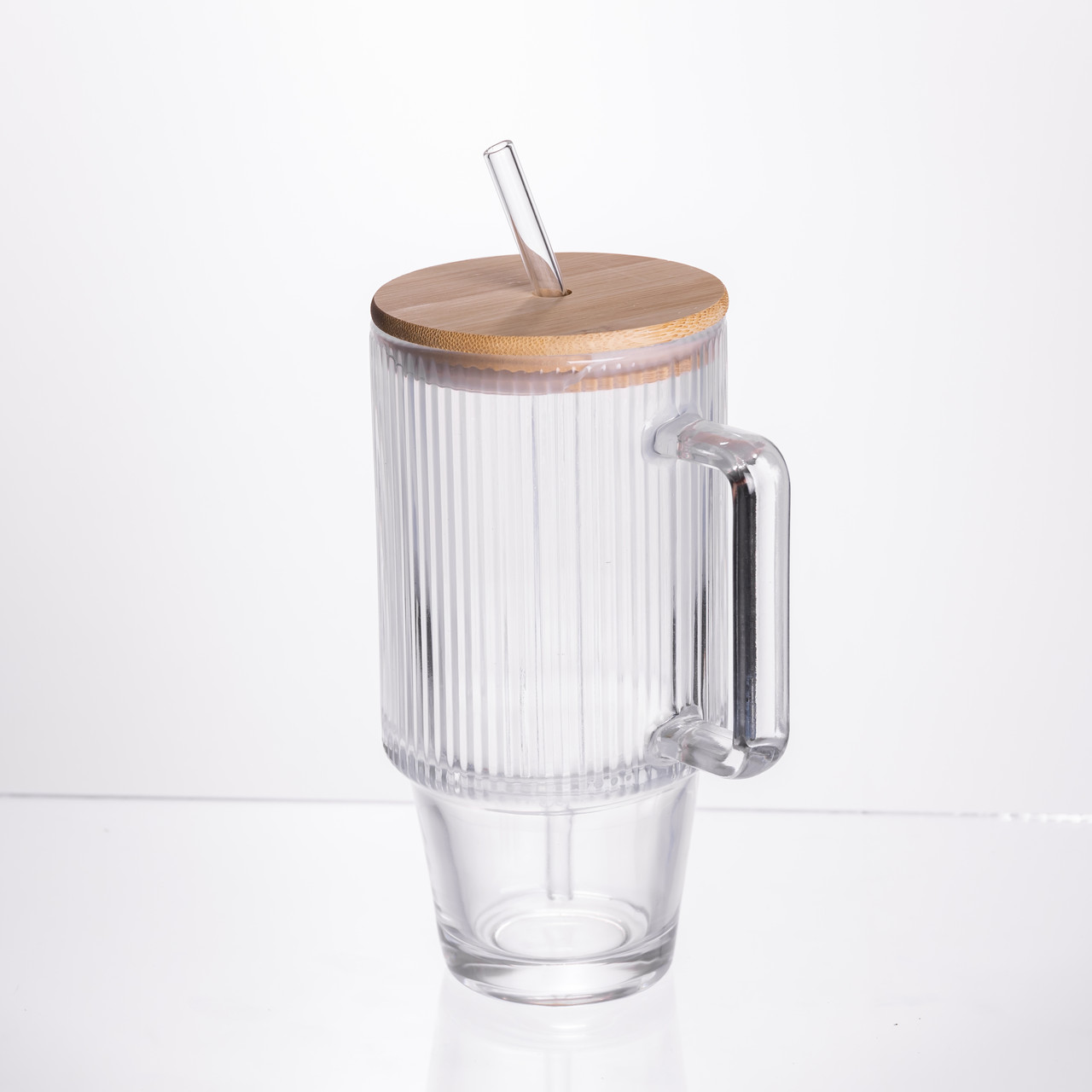 Кружка скляна з кришкою і трубочкою 750 (мл) HP-19-48
