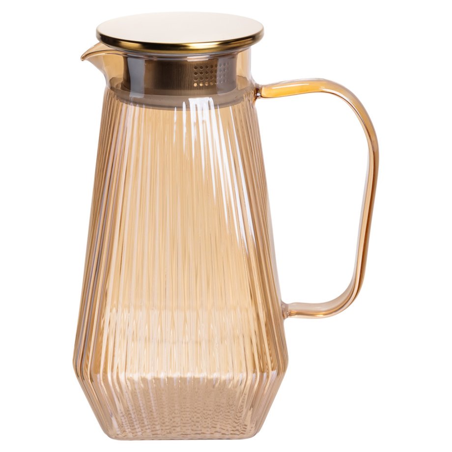 Глечик 1.8 л зі склянками 6 штук по 200 (мл) графин для компоту соку води лимонаду глечик для напоїв Коричневий HP-19-39