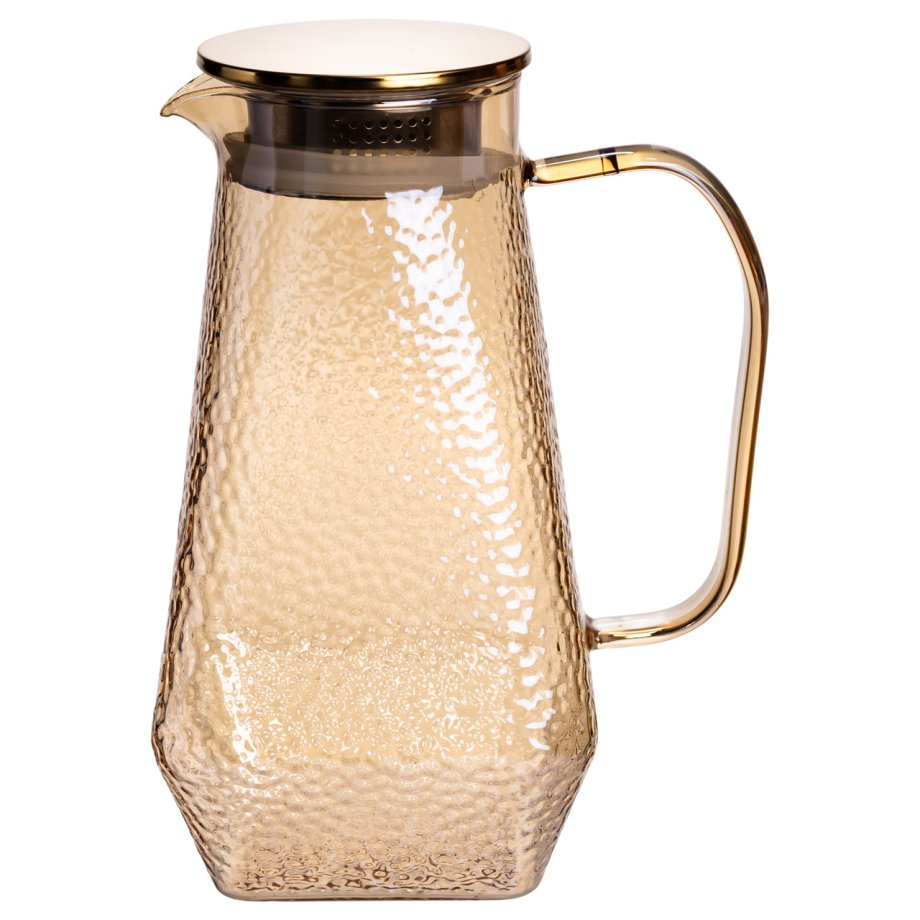 Глечик 1.8 л зі склянками 6 штук по 200 (мл) графин для компоту соку води лимонаду глечик для напоїв Коричневий HP-19-39S