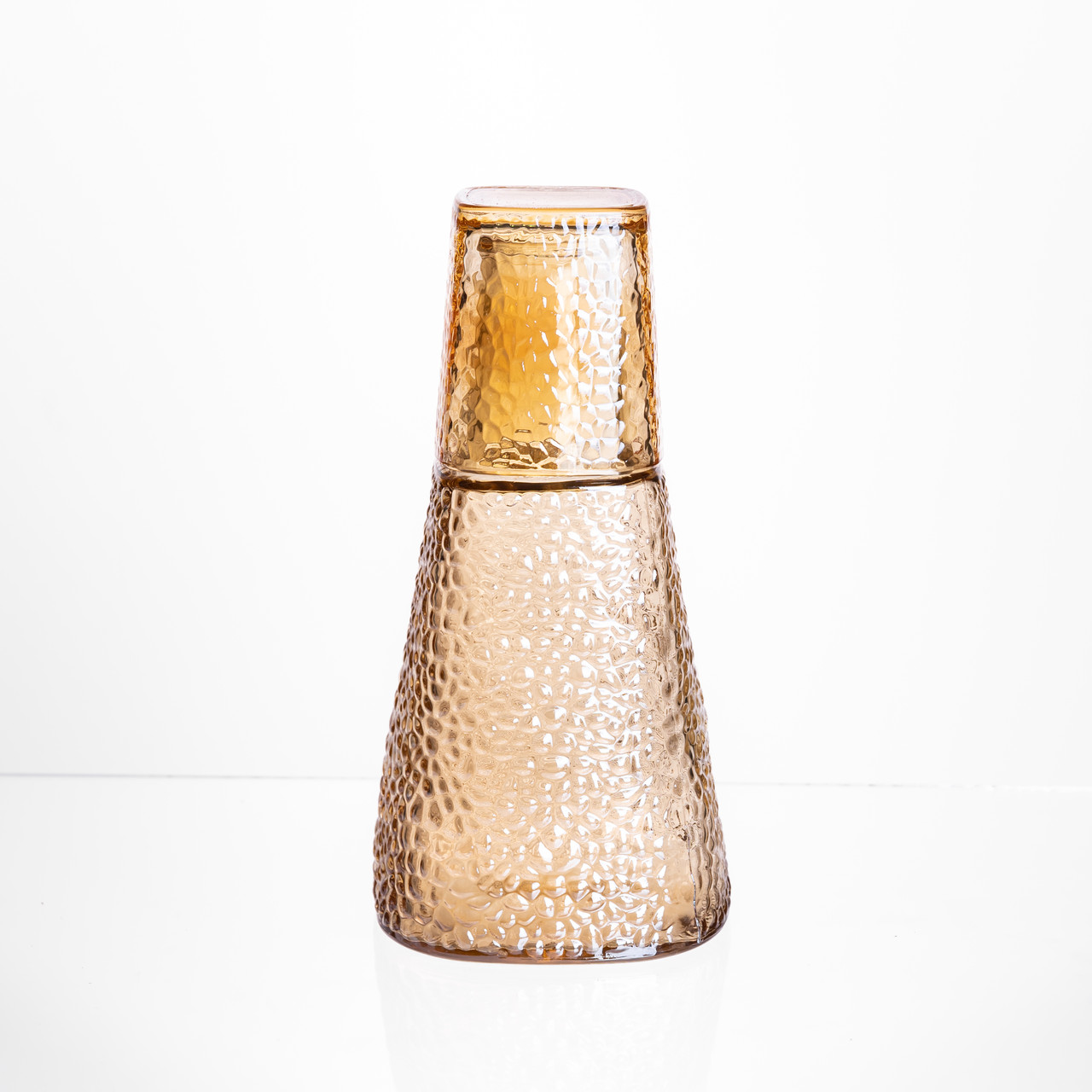 Глечик 1 літр зі склянкою 1 (шт) 200 (мл) графин для компоту соку води лимонаду глечик для напоїв Коричневий HP-19-PYF-4