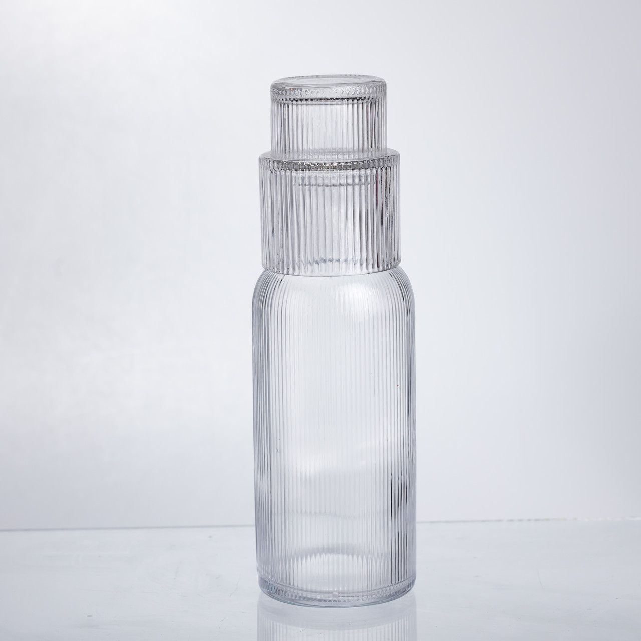 Глечик 700 мл зі склянкою 1 (шт) графин для компоту соку води лимонаду глечик для напоїв Прозорий HP-19-L3