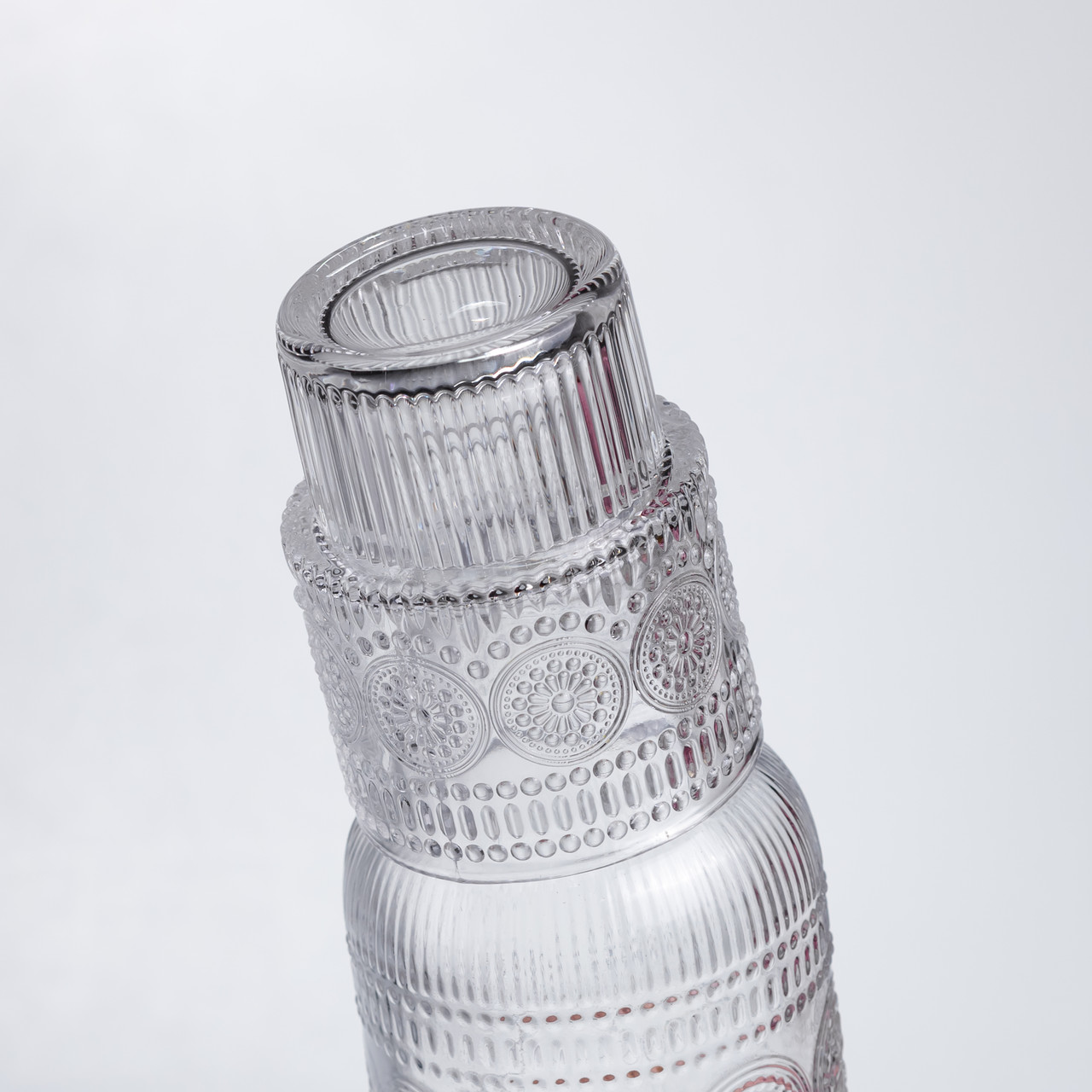 Глечик 700 мл зі склянкою 1 (шт) графин для компоту соку води лимонаду глечик для напоїв Прозорий HP-19-L4