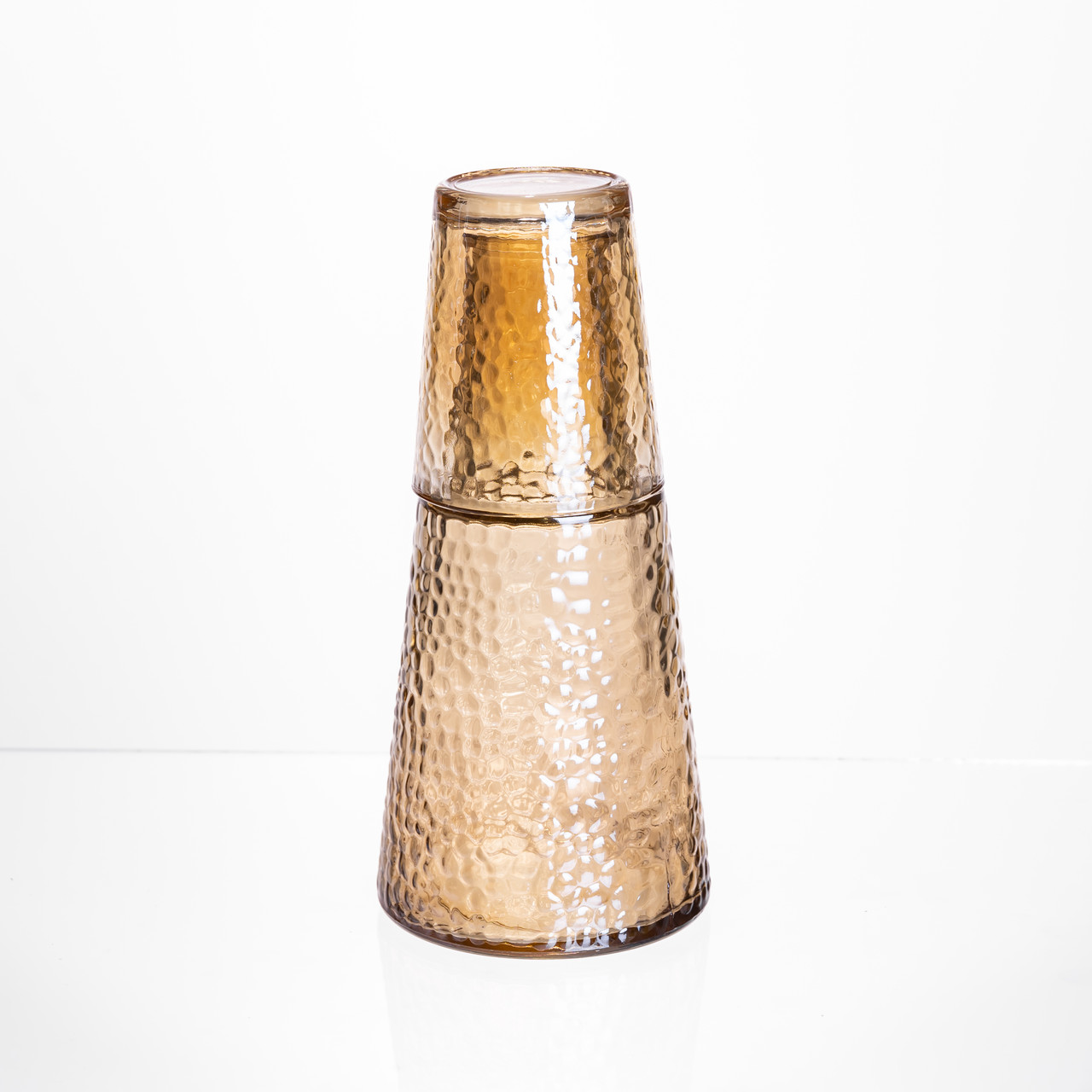 Глечик 800 мл зі склянкою 1 (шт) 250 (мл) графин для компоту соку води лимонаду глечик для напоїв Коричневий HP-19-TH-2