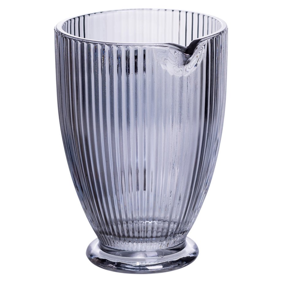 Глек для компоту 1.2 (л) лимонаду, мохіто, сангрії прозорий ребристий фігурний скляний 18.2 (см) Сірий HP-19-7118G