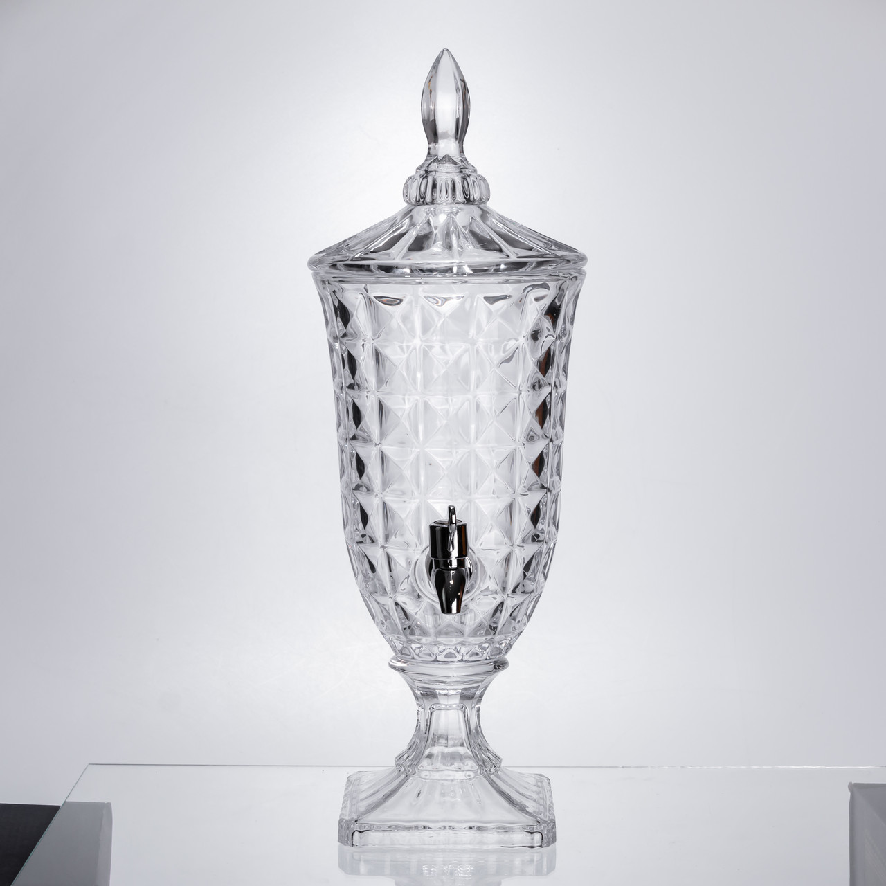 Лимонадниця з краном на підставці скляна 2 л лимонадник 46 см прозорий HP-19-12F