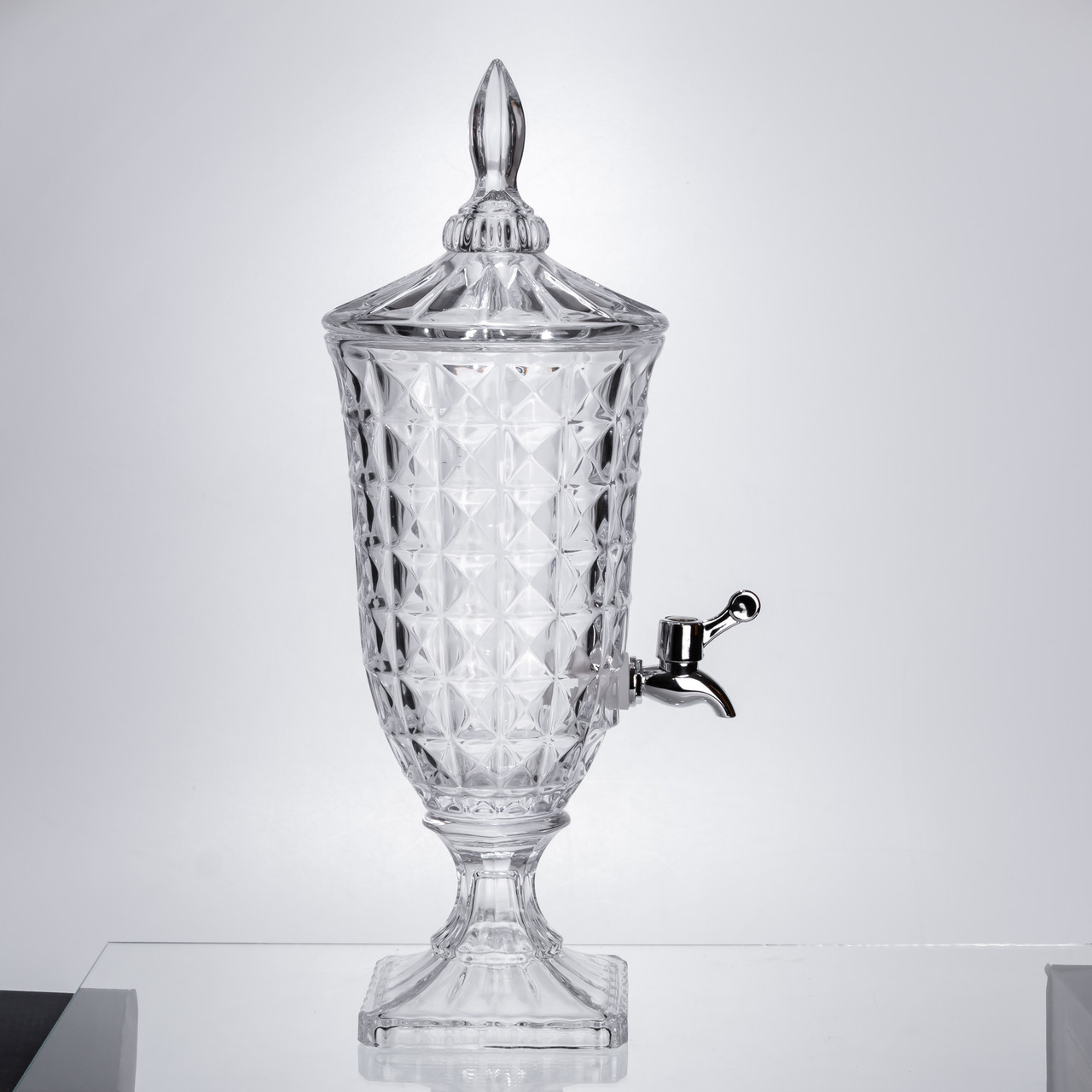 Лимонадниця з краном на підставці скляна 2 л лимонадник 46 см прозорий HP-19-12F