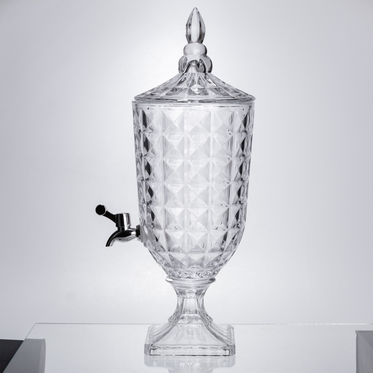 Лимонадниця з краном на підставці скляна 3 л лимонадник 48 см прозорий HP-19-18F