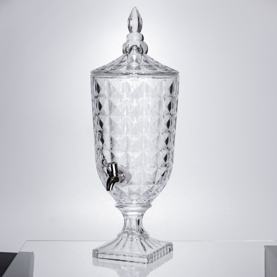 Лимонадниця з краном на підставці скляна 3 л лимонадник 48 см прозорий HP-19-18F