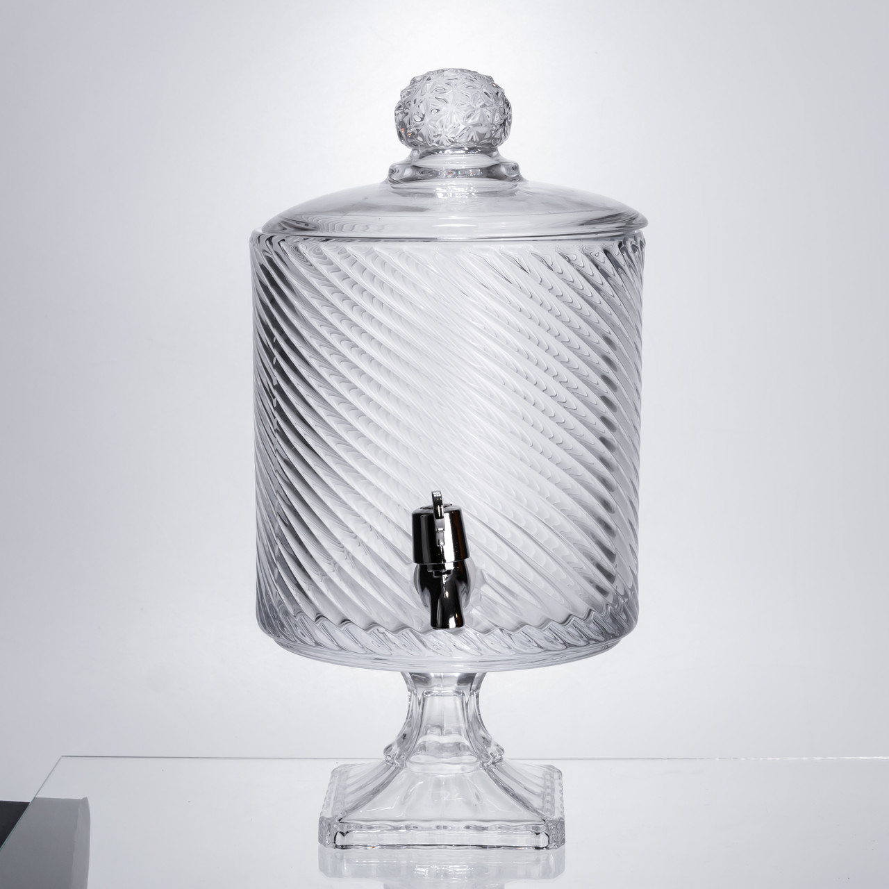 Лимонадниця з краном на підставці скляна 4,5 л прозора HP-19-3045-8