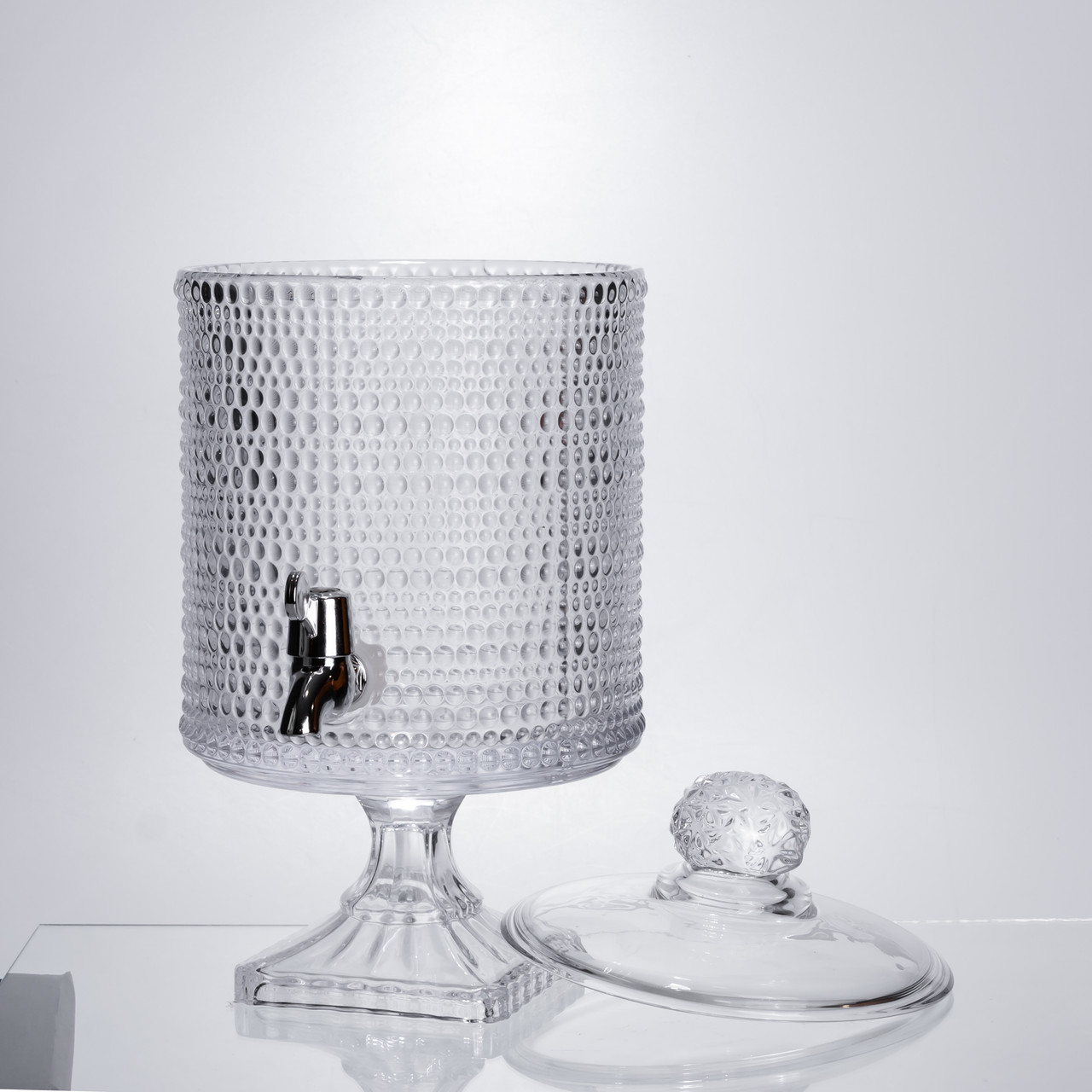 Лимонадниця з краном на підставці скляна 4.5 л лимонадник 39 см прозорий HP-19-3045-9