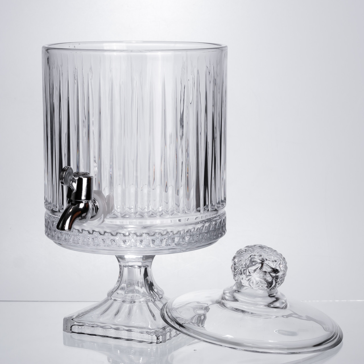 Лимонадниця з краном на підставці скляна 4,5 л прозора HP-19-3045-4