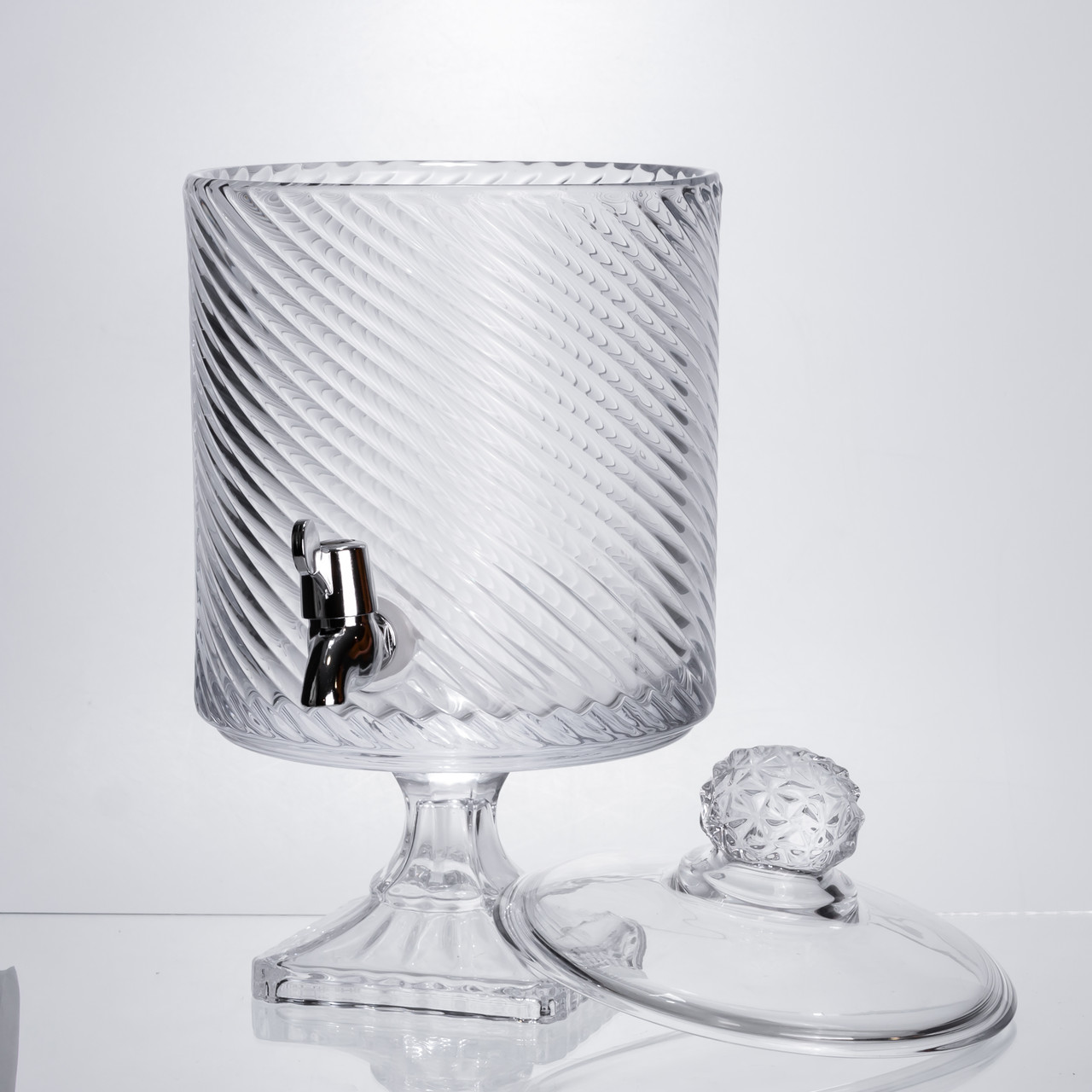 Лимонадниця з краном на підставці скляна 4,5 л прозора HP-19-3045-8