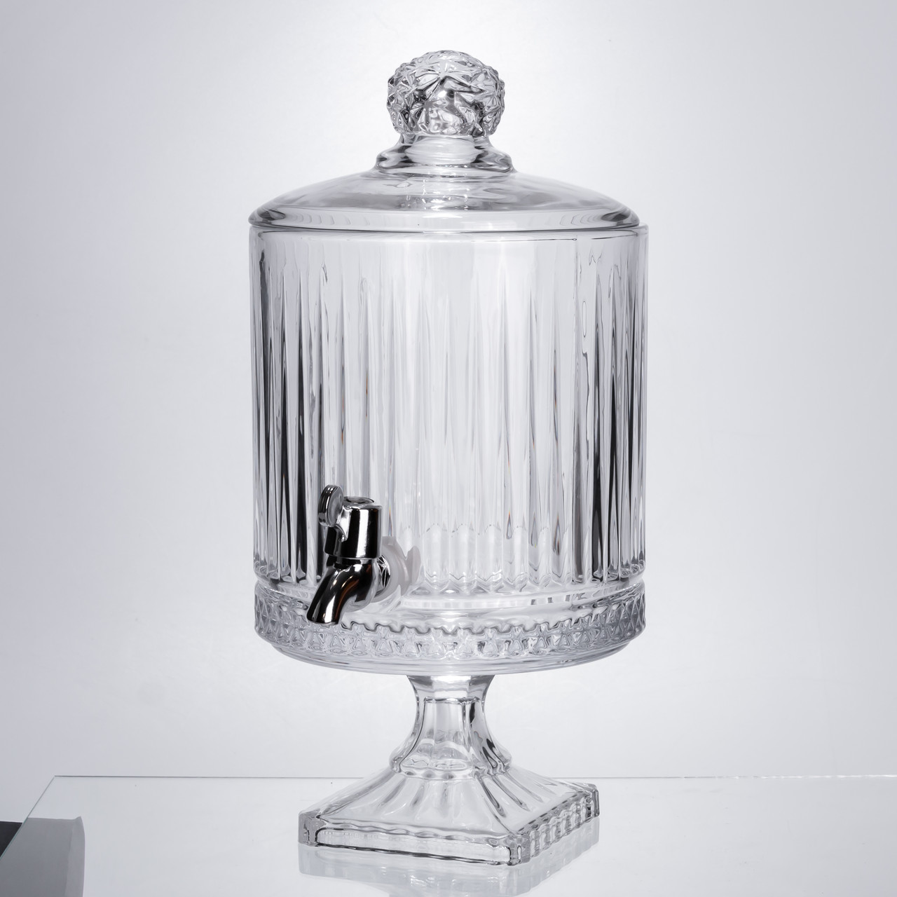 Лимонадниця з краном на підставці скляна 4,5 л прозора HP-19-3045-4