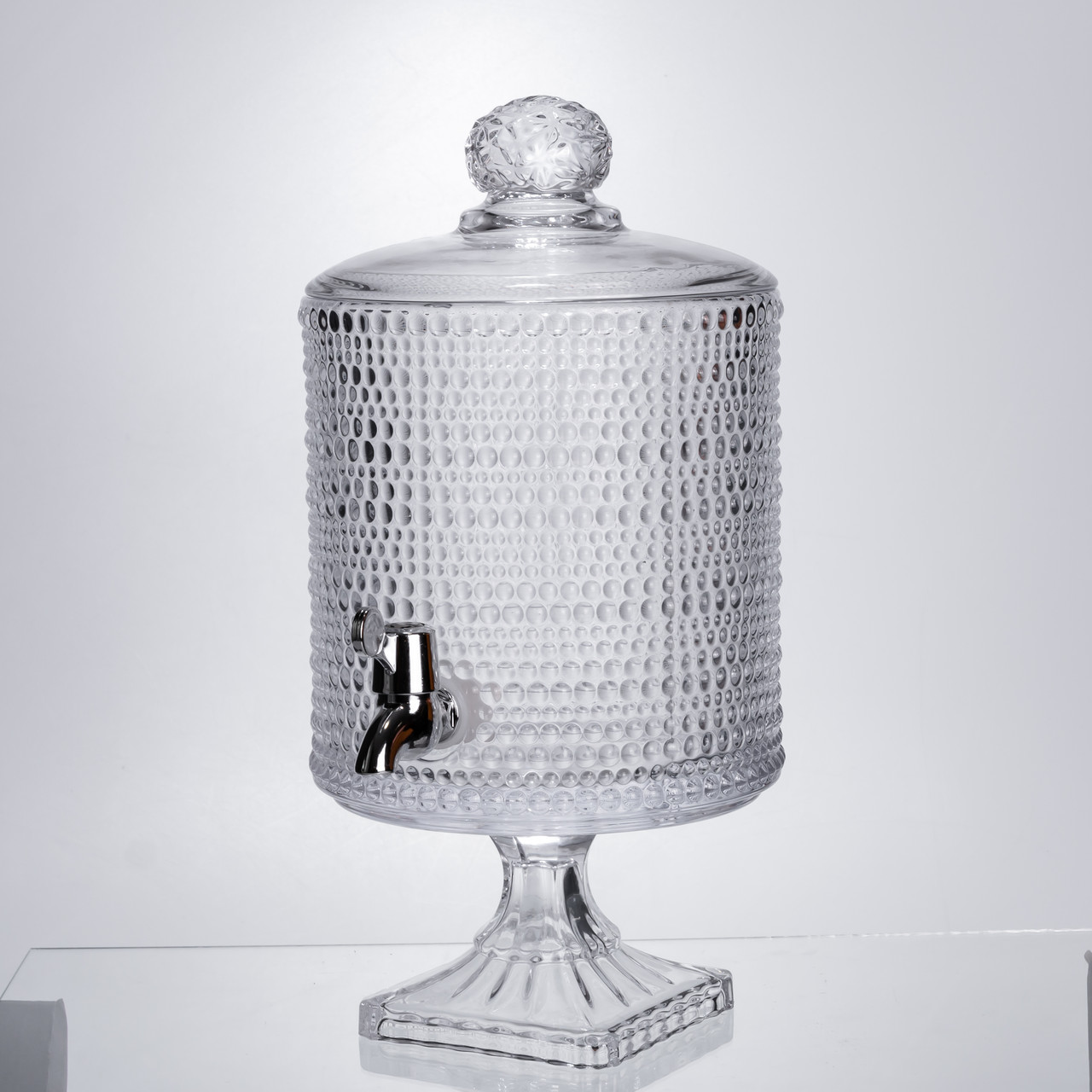 Лимонадниця з краном на підставці скляна 4.5 л лимонадник 39 см прозорий HP-19-3045-9