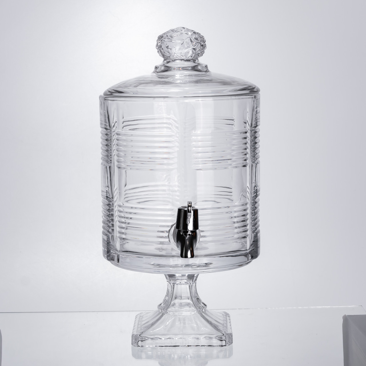 Лимонадниця з краном на підставці скляна 4,5 л прозора HP-19-2