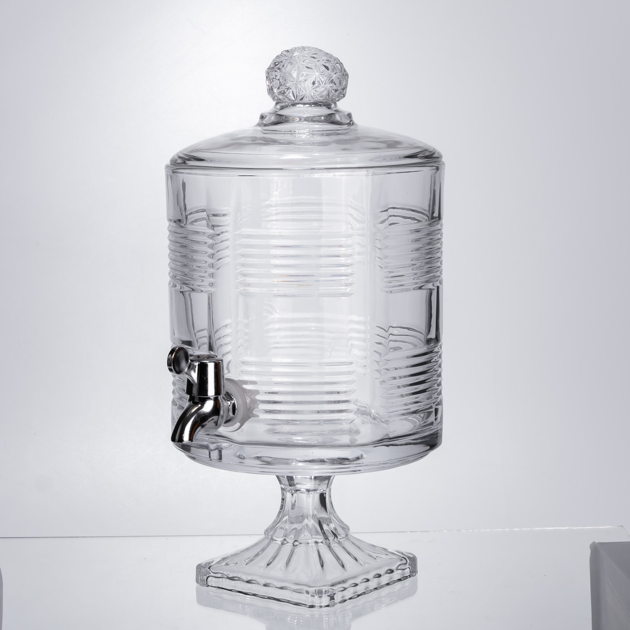 Лимонадниця з краном на підставці скляна 4,5 л прозора HP-19-2