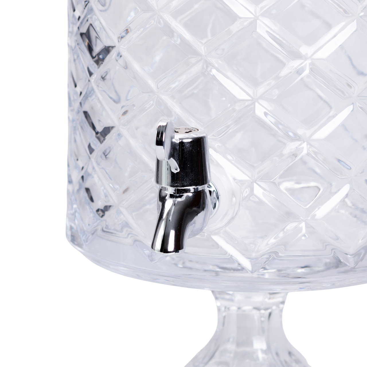 Лимонадниця зі скляним краном 39 см 4,5 л прозора на підставці HP-19-3