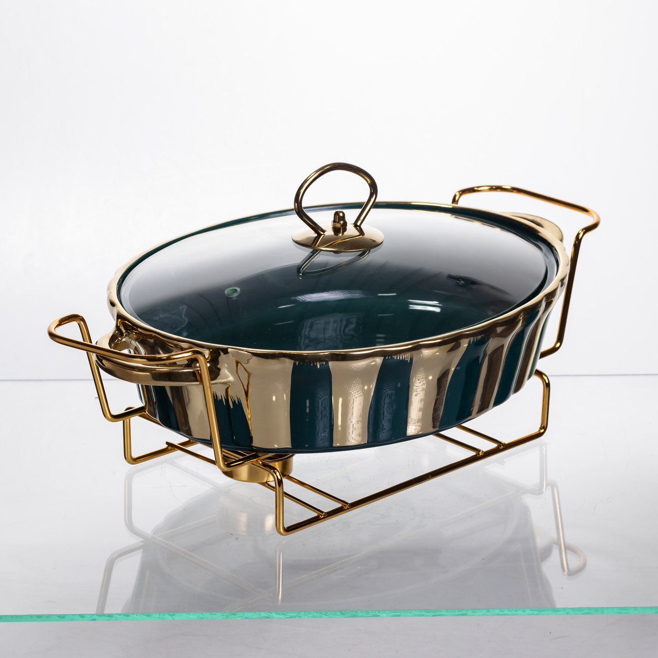 Марміт порцеляновий настільний овальний 1,5 літра мармітниця з підігрівом JY-6