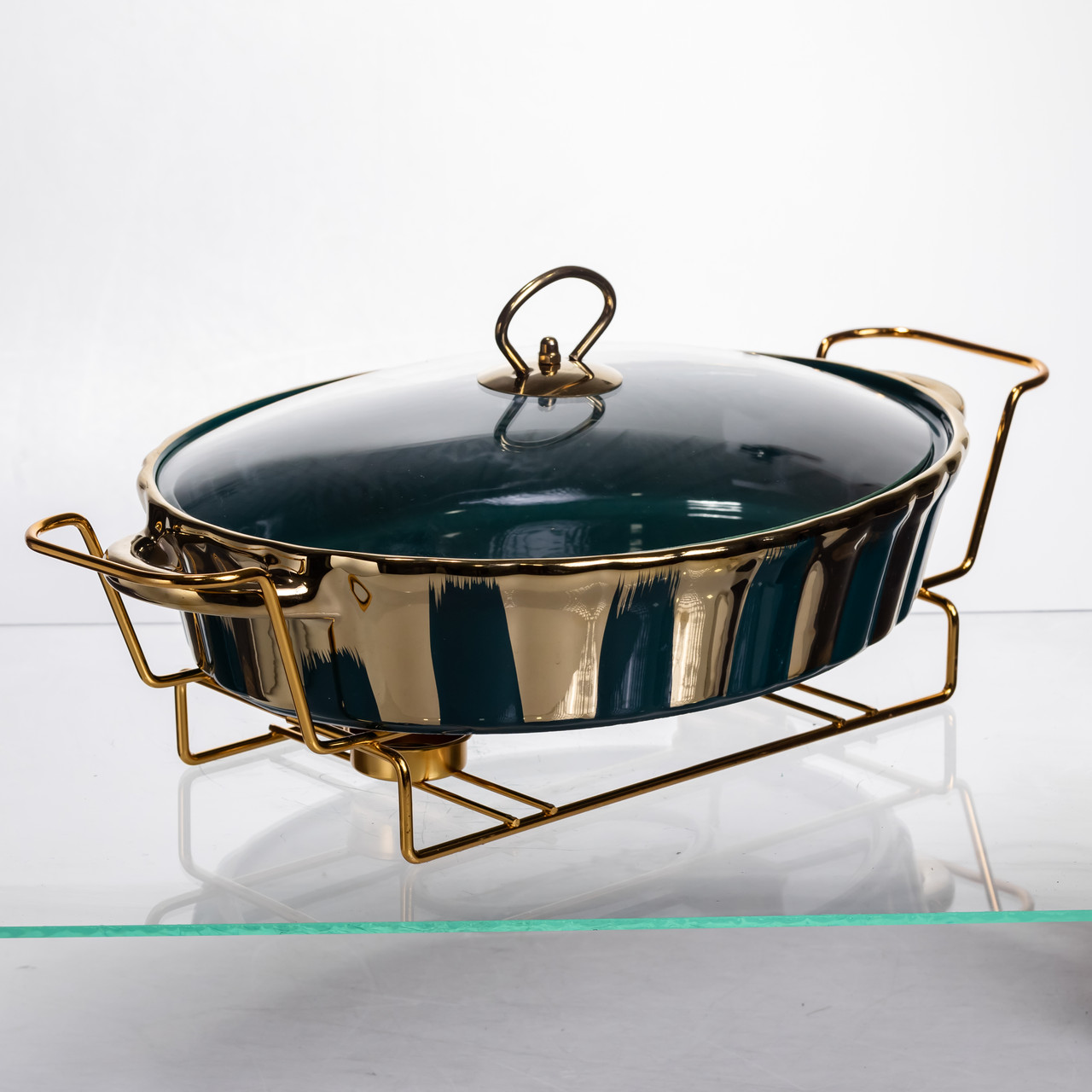 Марміт порцеляновий настільний овальний 2 літри мармітниця з підігрівом JY-7