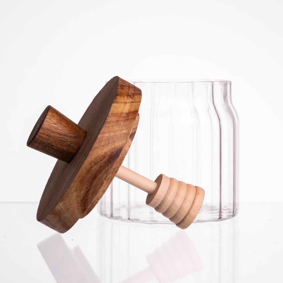 Медовниця скляна з кришкою і ложкою 320 (мл) 64486-4