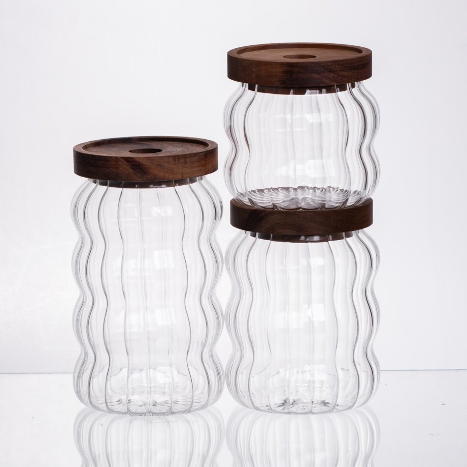 Набір банок для зберігання з бамбуковими кришками 400/600/800 мл 64486-13
