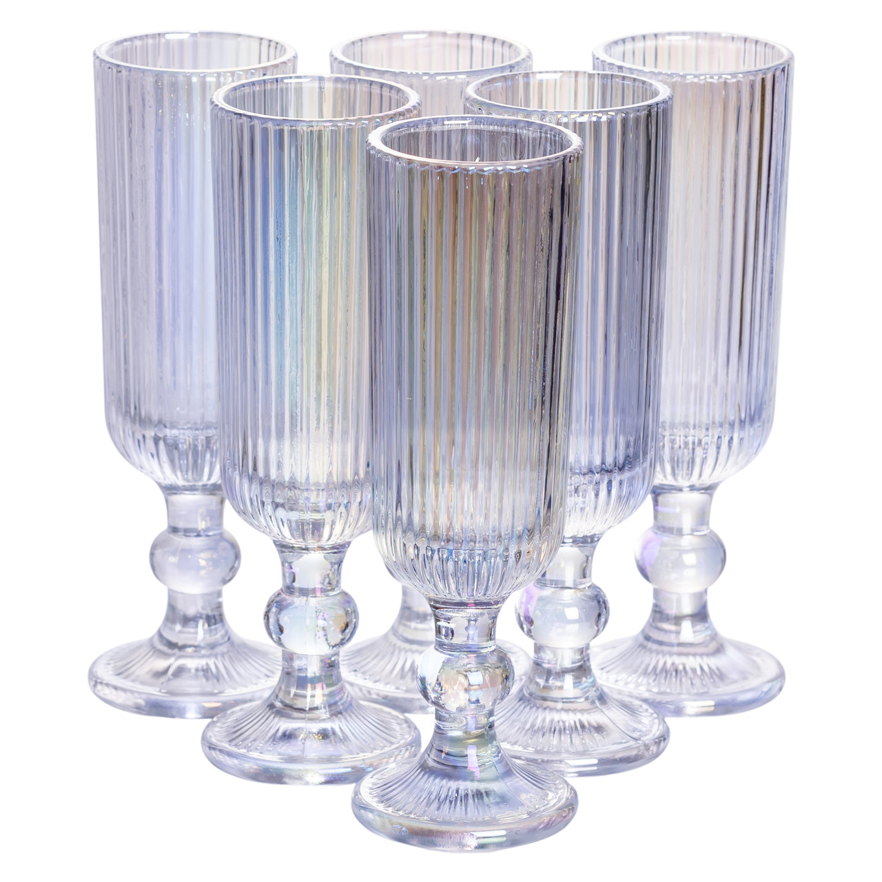 Набір келихів для шампанського 6 штук 160 (мл) подарункові скляні келихи на високій ніжці HP7116RB