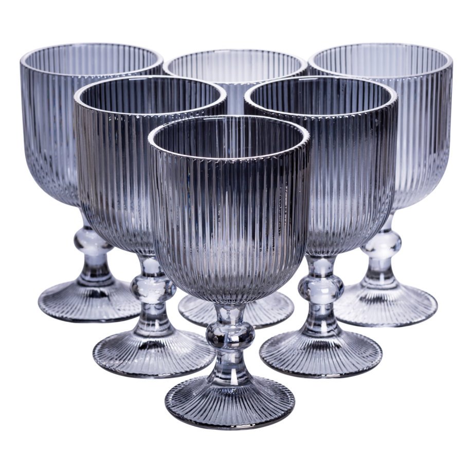 Набір келихів для вина 6 (шт) по келихи під вино 300 (мл) на ніжці келихи винні Сірий HP-19-7115G