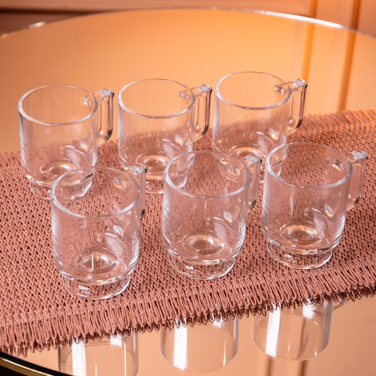 Набір чашок 6 шт для чаю та кави Goblet по 300 (мл) кружки скляні Прозорий HP-19-L6